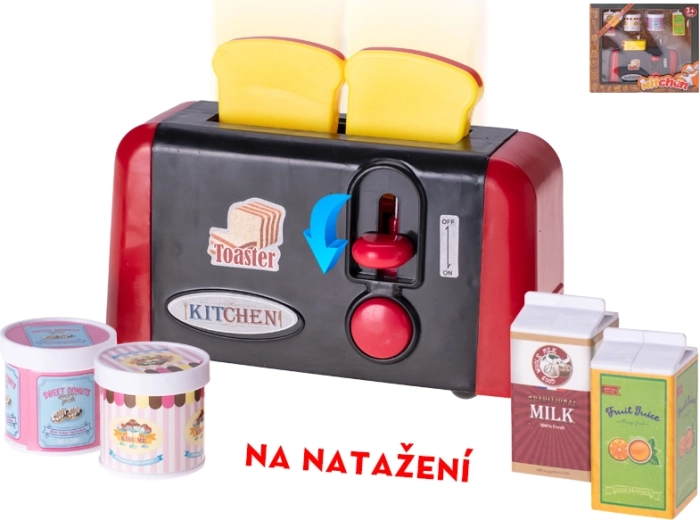 Children's wind-up toaster with accessories