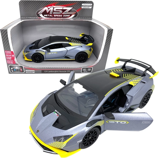 Metalinis modelis 1:24 LAMBORGHINI Huracán STO sidabrinė pilka