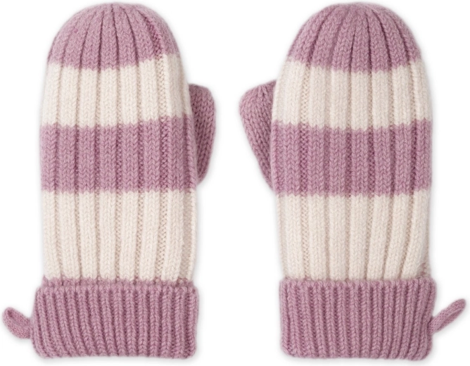 Lodger merino pirštinės Stripe Mauve, dydis 1–2 metai