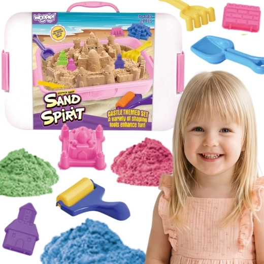 Woopie Sand Spirit kinetinis smėlis – pilies ir rūmų rinkinys, 24 dalys
