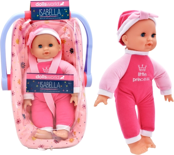 Dolls World Baby Anička with Rocking Car Seat 30 cm - 1 piece