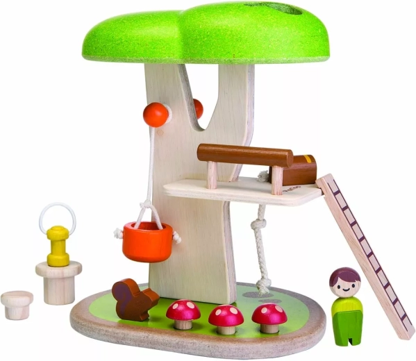 PlanToys medinis namelis medyje Tree house