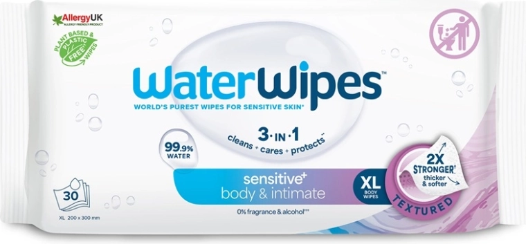 WaterWipes drėgnos servetėlės kūnui ir intymiai higienai, 30 vnt.