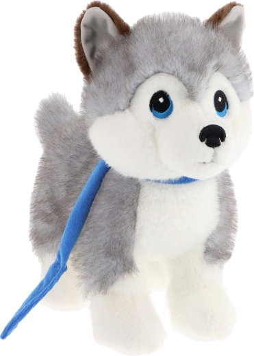 Keeleco plush husky on a leash, 23 cm