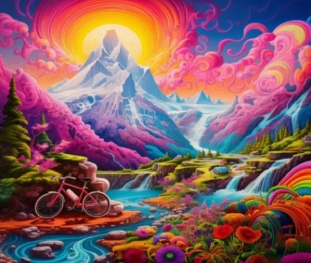 Deimantinė mozaika Pasivažinėjimas kraštovaizdžiu 30 × 40 cm