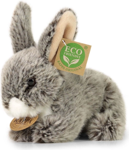 Plush Rabbit dark gray lying 17 cm ECO friendly
