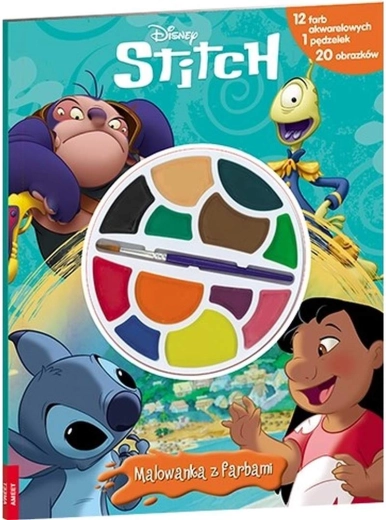 Disney Stitch Coloring Book with Watercolors