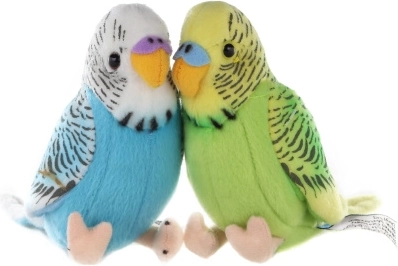 Pliušinis banguotasis papūgėlis su garsu 12 cm