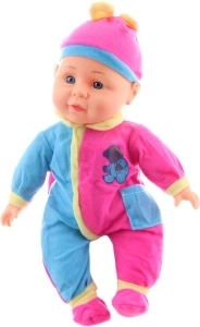 Sound baby doll in colorful outfit, 30 cm