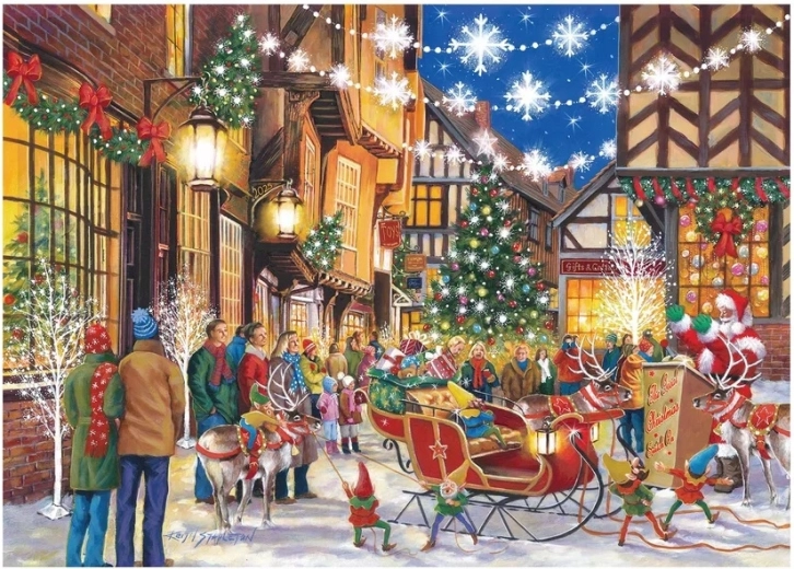 House of Puzzles Santa Turns on the Lights – 1000-Piece Jigsaw Puzzle