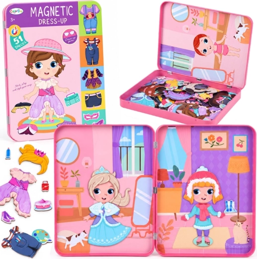 Magnetic Dress-Up Game for Dolls with 51 Pieces