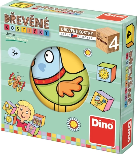 Dino wooden blocks for the little ones 4 pcs