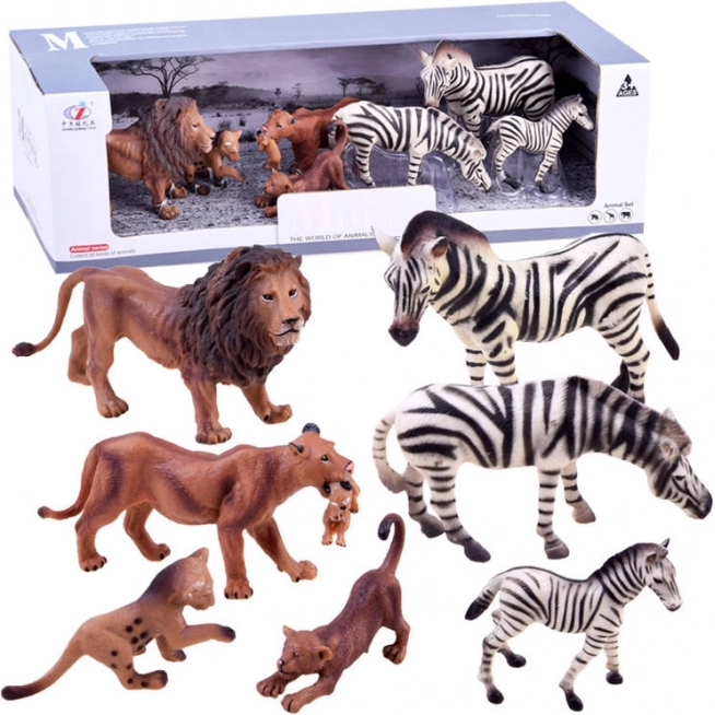 Safari Zebra and Lion Figurine Set – Zebra and Lion
