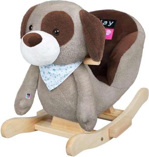 PlayTo Musical Rocking Dog, Grey-Brown