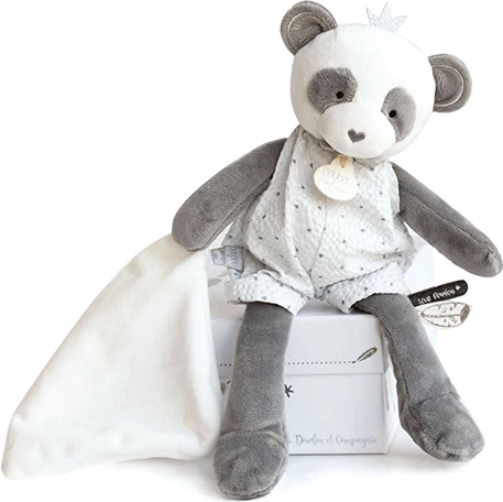 Doudou Gift Plush Panda with Blanket 28 cm