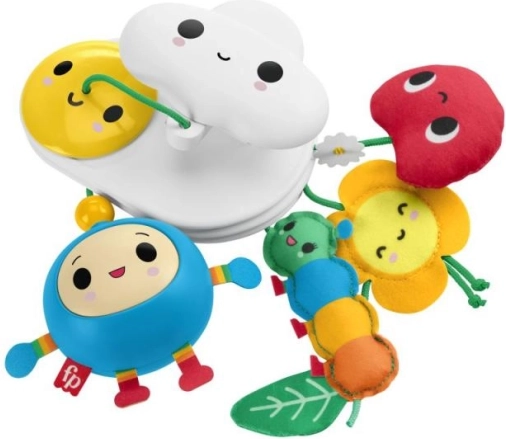 Fisher‑Price pakabinamas žaislas Happy World su gėlyte ir debesėliu