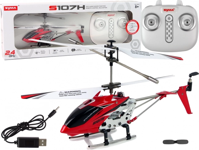 RC sraigtasparnis SYMA S107H 2,4 GHz – raudonas