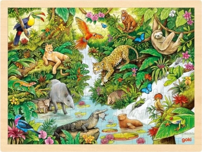 Goki wooden jungle puzzle 96 pieces