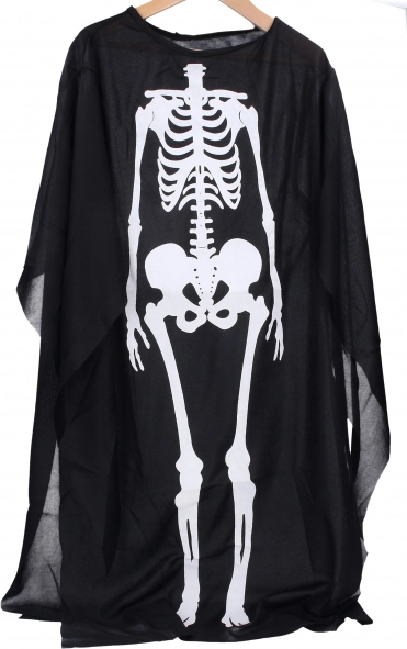 Juodas apsiaustas su skeletu vaikams