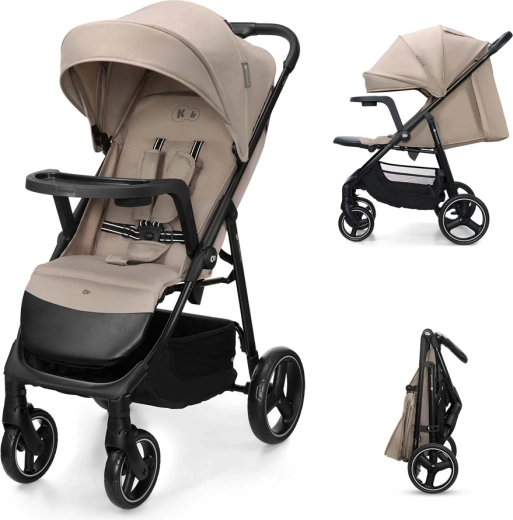 Sportinis vežimėlis Kinderkraft Trig 3 su padėkliuku, stone beige