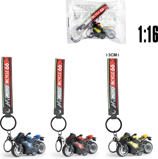 Raktų pakabukas su metaliniu DUCATI motociklo modeliu 1:16