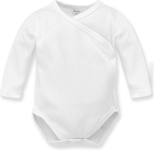 Wrap-style ribbed long-sleeve bodysuit Lovely Day, white, size 50
