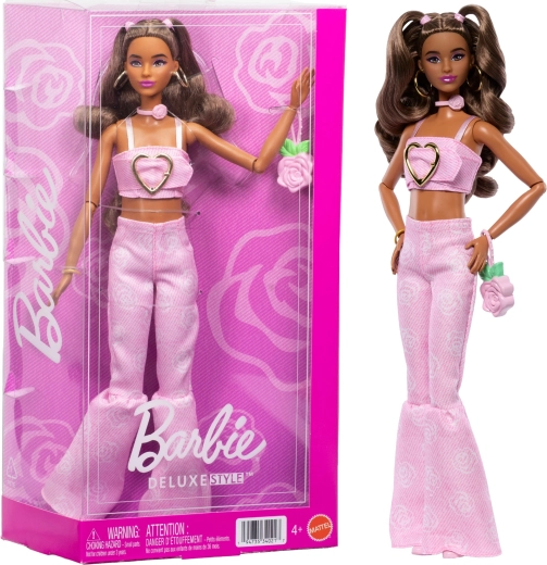 Barbie Deluxe Style rožinis džinsas – madinga lėlė su aksesuarais