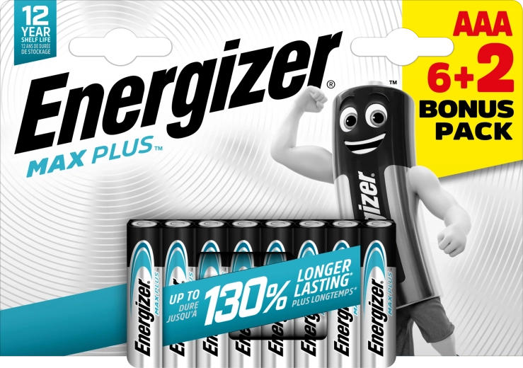Energizer Max Plus AAA alkaline batteries 6+2 pcs