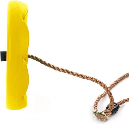 Vaikiškas sodo supynės su gėlytės formos sėdyne ir virve – geltona