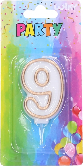 Vakarėlio žvakė Nr. 9 Auksinė