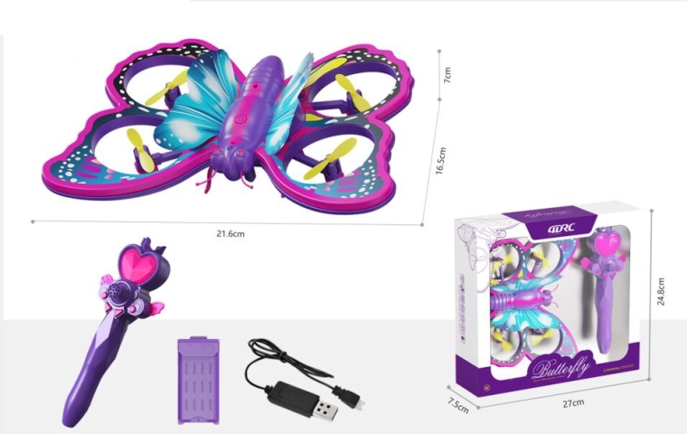 Drugelis dronas valdomas burtų lazdele