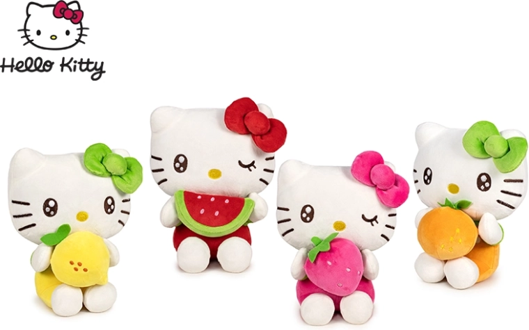Hello Kitty plush figure with fruit 16 cm, sitting (4 variants)