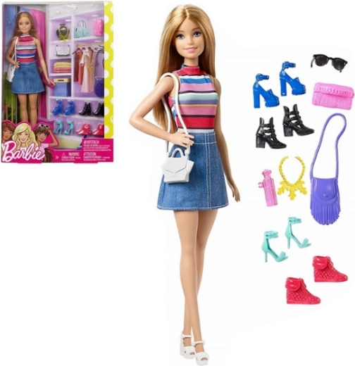 Barbie lėlė su batais ir spinta