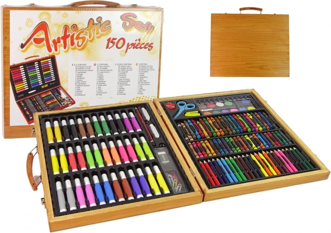 Large Painting Set in Wooden Case 150 Pieces