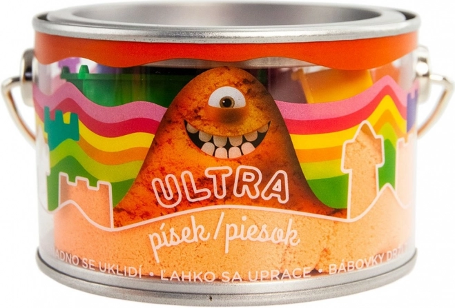 Kinetinis oranžinis smėlis 200 g su formelėmis