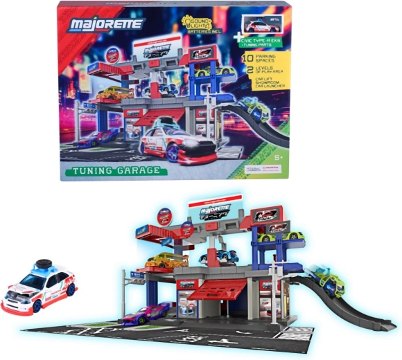 Majorette Interactive Two-Story Tuning Garage with Honda Civic Car