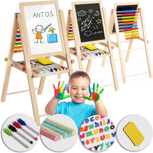 Sulankstoma magnetinė ir kreidinė vaikų lenta Ricokids su skaitliuku