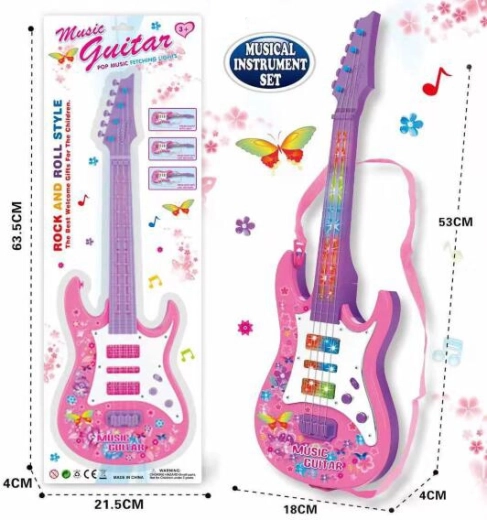 Vaikiška gitara 53 cm su šviesa ir garsu