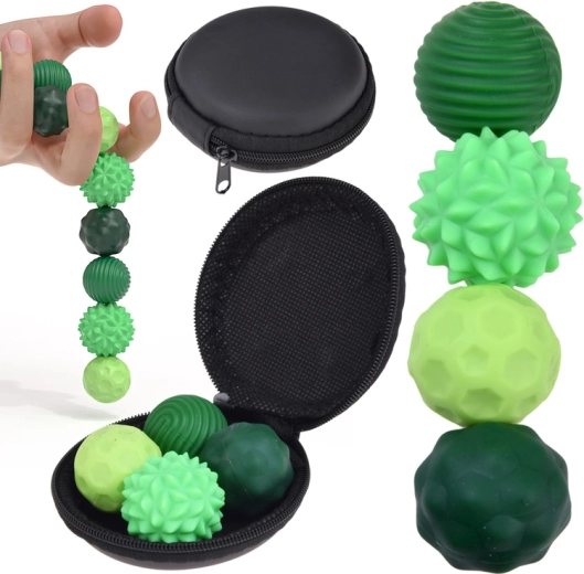 Magnetic anti-stress sensory fidget balls with case
