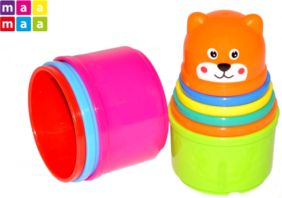 Sudedamas bokštas iš puodelių, 9 vnt.