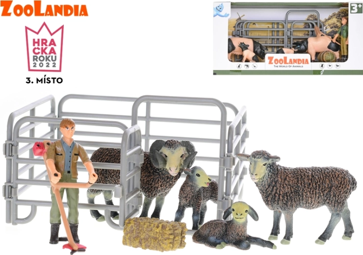 Zoolandia farm animals with babies and accessories – pig or sheep set