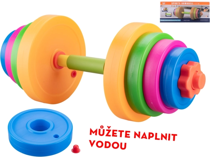 Vaikiškas reguliuojamas hantelis 46 cm su vandeniu pripildomais svoriais