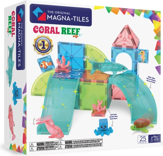 MAGNA-TILES magnetinis konstruktorius „Koralinis rifas“, 25 detalės