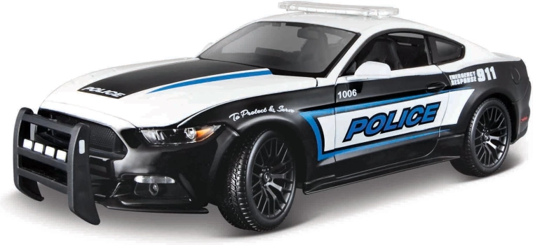 Maisto 2015 Ford Mustang GT juodai baltas 1:18