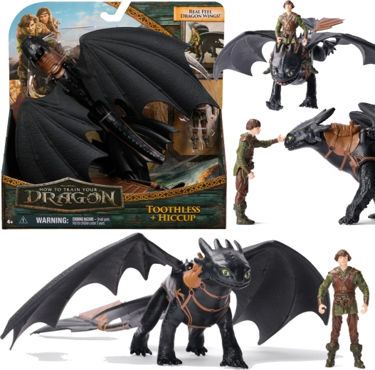 Outlet Toothless dragon figure with movable wings, 33 cm – rider figure missing