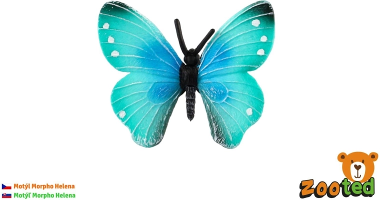 Plastic decorative butterfly Morpho helena 7 cm