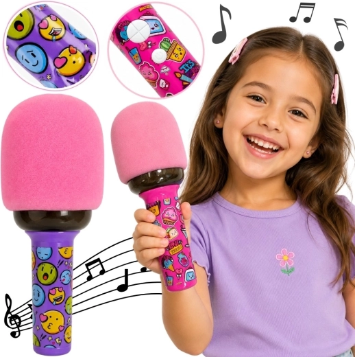 Woopie belaidis karaoke mikrofonas su „Bluetooth“ garsiakalbiu ir LED apšvietimu vaikams