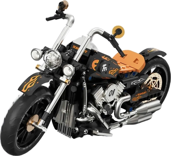 Black Motorcycle Building Set, 455 Pieces