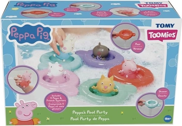 Tomy Peppa Pig maudymosi žaislas su plaukiojančiais žiedais ir fontanėliu
