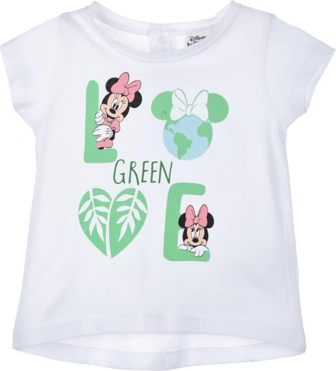 Minnie Mouse Green Love White Children's T-Shirt